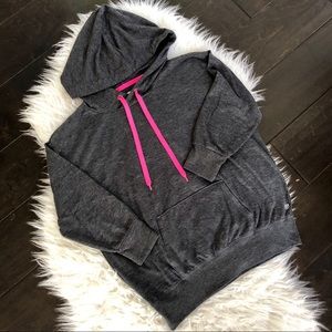 Forever 21 3/4 Length Sleeve Hooded Sweatshirt